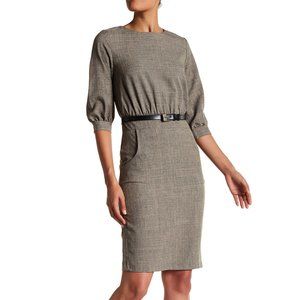 Rebecca Titti Khaki Black Tweed Career Dress 16